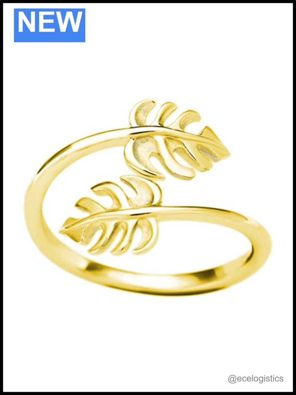 925 Sterling Silver Monstera Leaf Adjustable Wrap Ring Eternity Band